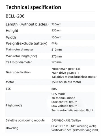 Fly Wing Bell-206 V3 6CH RC GPS Stabilized Scale helicopter | India