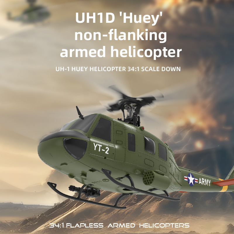 YuXiang F07 1:34 UH-1 HUEY Scale 2.4G 6CH Altitude Hold Optical Flow Positioning Dual Brushless Motor RC Helicopter | India