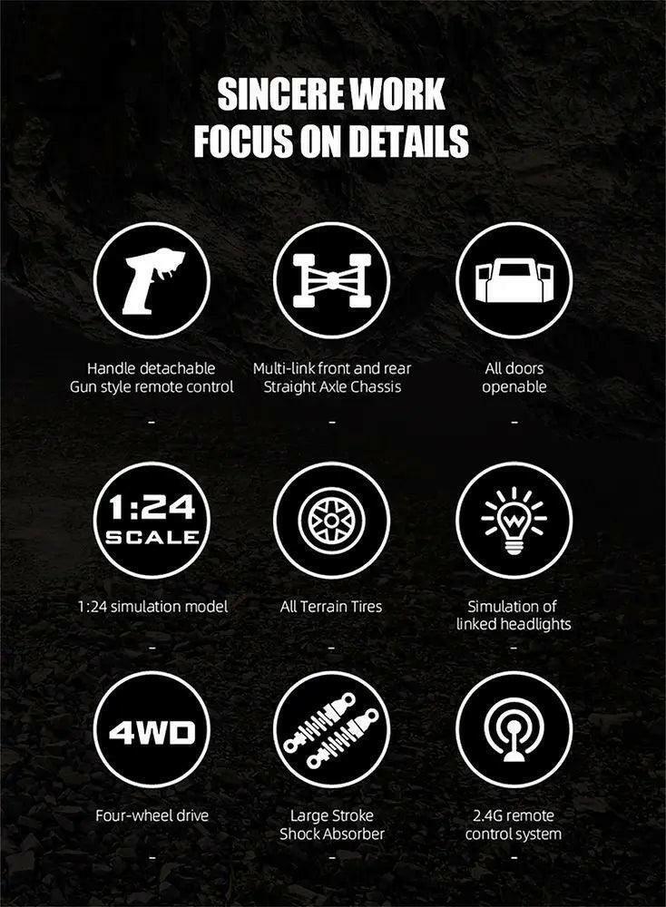 Pinecone SG2402 Land Rover Rock Climbing 1/24 LED RTR 4WD RC - (Forest) | India.