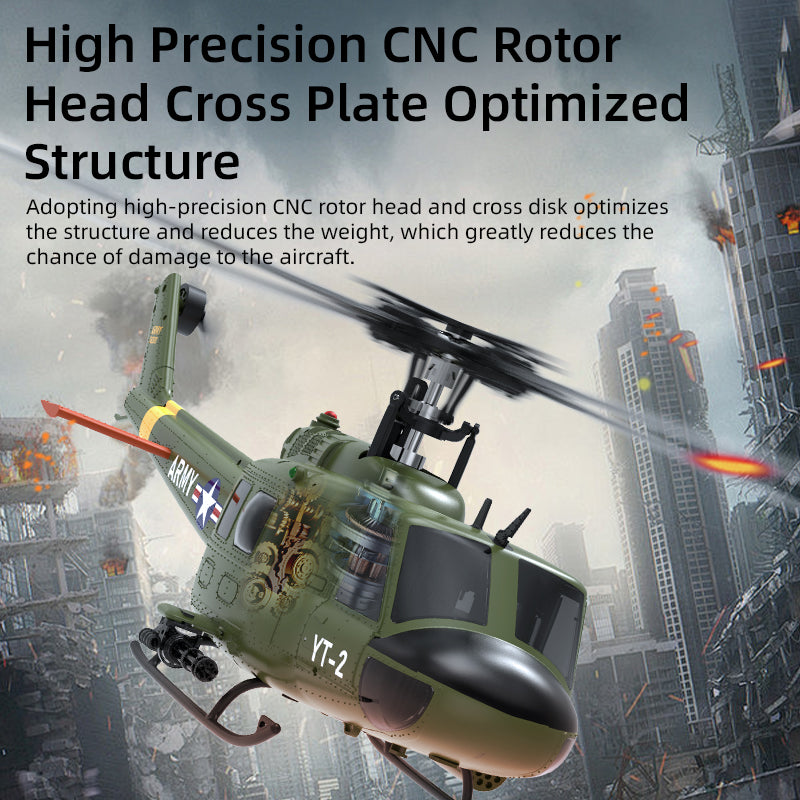 YuXiang F07 1:34 UH-1 HUEY Scale 2.4G 6CH Altitude Hold Optical Flow Positioning Dual Brushless Motor RC Helicopter | India