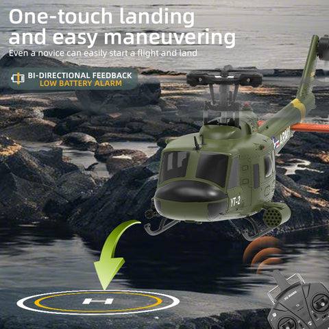 YuXiang F07 1:34 UH-1 HUEY Scale 2.4G 6CH Altitude Hold Optical Flow Positioning Dual Brushless Motor RC Helicopter | India