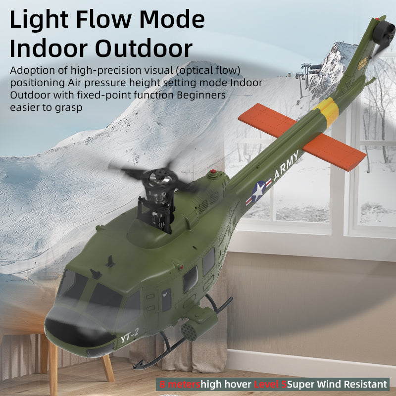 YuXiang F07 1:34 UH-1 HUEY Scale 2.4G 6CH Altitude Hold Optical Flow Positioning Dual Brushless Motor RC Helicopter | India