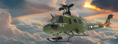 YuXiang F07 1:34 UH-1 HUEY Scale 2.4G 6CH Altitude Hold Optical Flow Positioning Dual Brushless Motor RC Helicopter | India