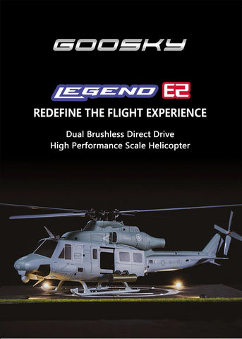 Goosky E2 UH-1Y Venom BNF 500 Size High-Performance Electric RC Helicopter 1/37 Scale | India