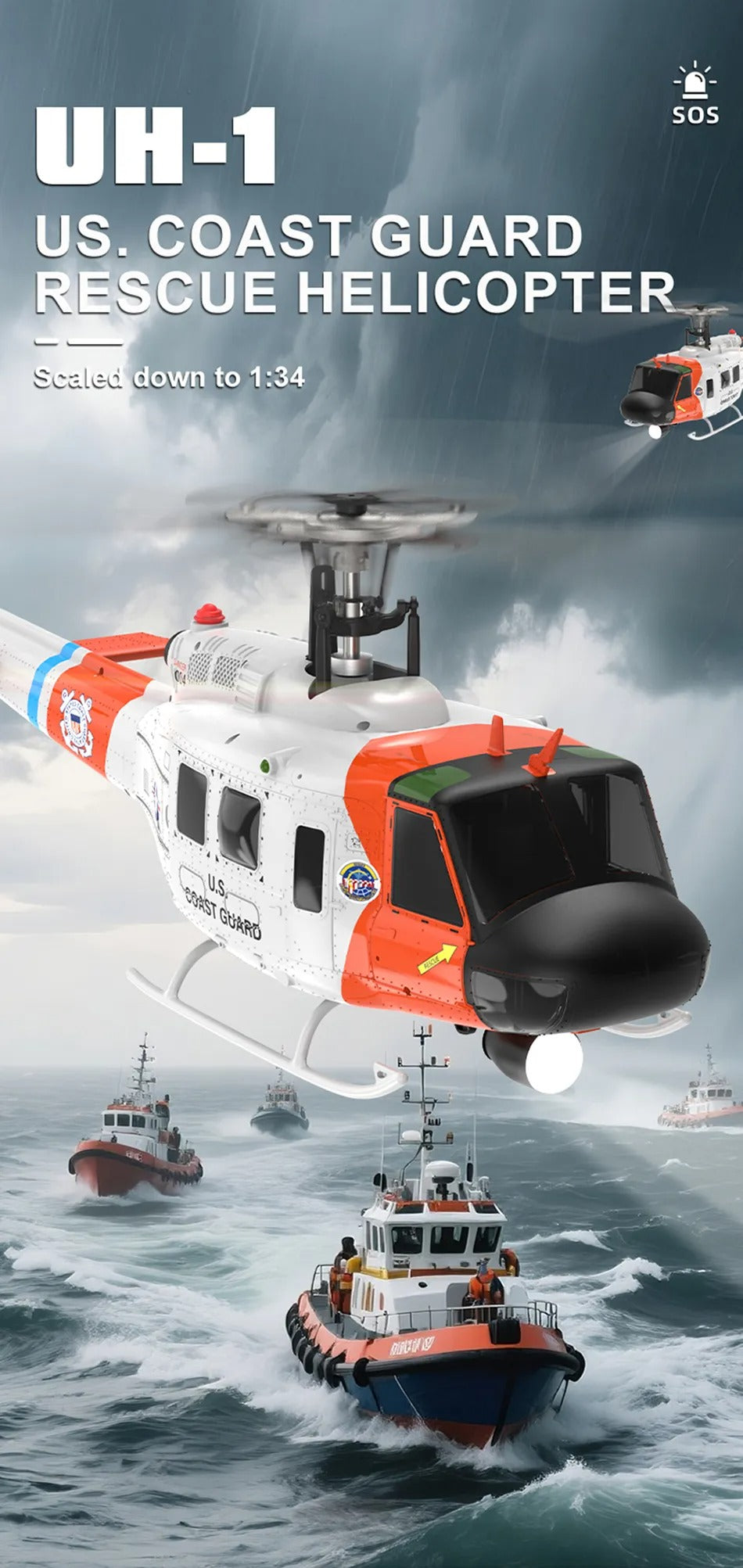 YuXiang F07S UH-1D Huey GPS Stabilized RC Helicopter | India