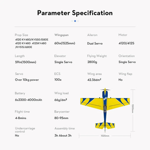 OMPHOBBY T-Storm 60” 70E Edge 540 Balsa 3D Airplane | India.