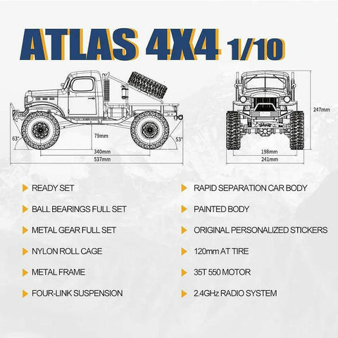 ROCHOBBY 1:10 Atlas 4x4 Off-Road Truck RS(Orange) | India.