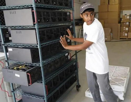 A high-performance Bitcoin ASIC mining rig operating in a data center
